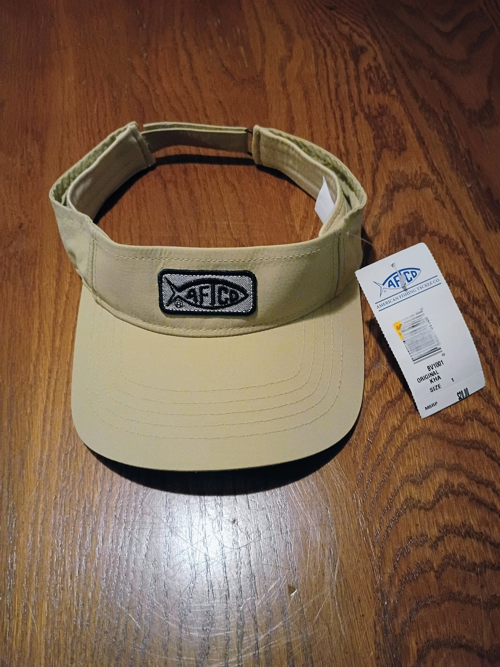 AFTCO Khaki Fishing Visor with Embroidered Logo